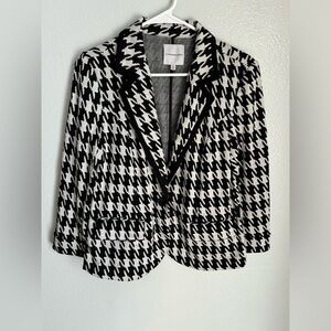 Catherine Malandrino Black & White Houndstooth Knit Blazer Women’s Size Medium